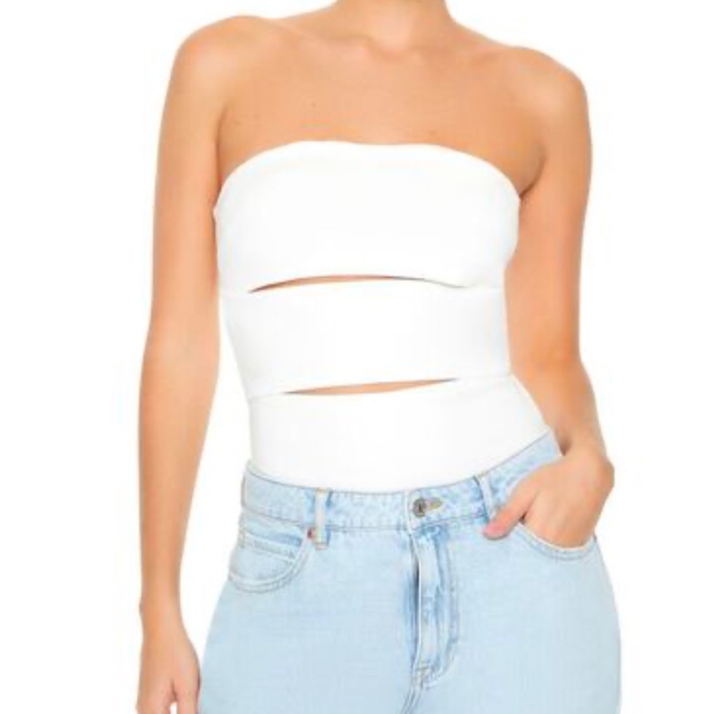 Cutout Strapless Bodysuit
